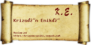 Krizsán Enikő névjegykártya