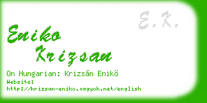 eniko krizsan business card